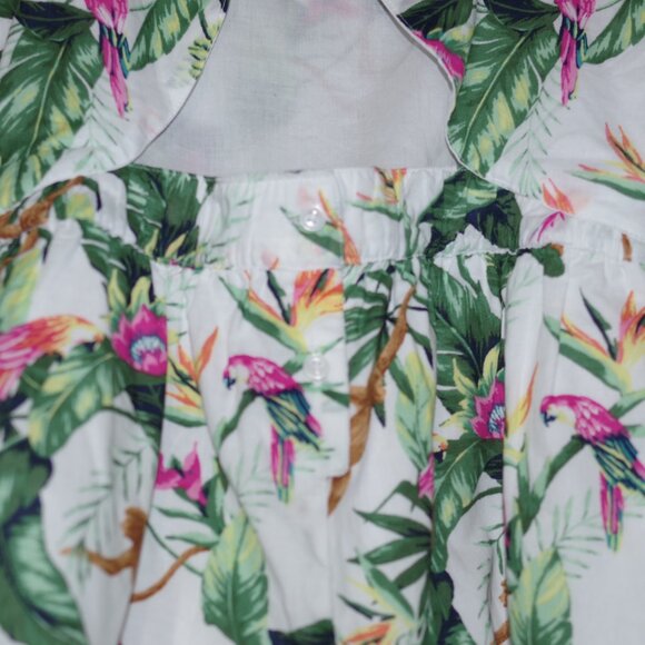 Janie and Jack Cotton Tropical Jungle Ruffle Sleeve Romper Size 12 - Picture 5 of 8